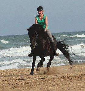 Riding on horse by the Mediterranean
     Sea